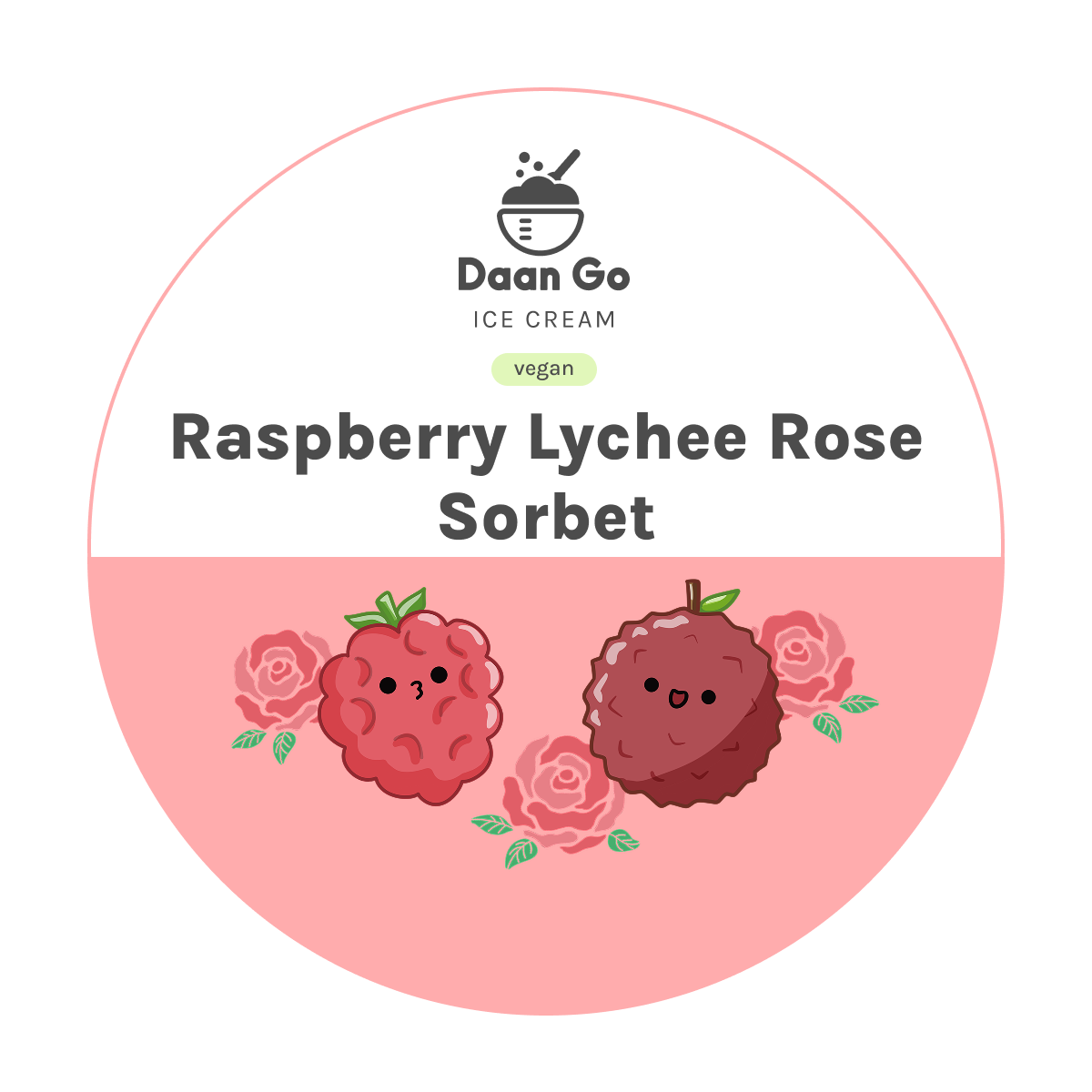 Raspberry Lychee Rose Sorbet - Daan Go Cake Lab | Toronto