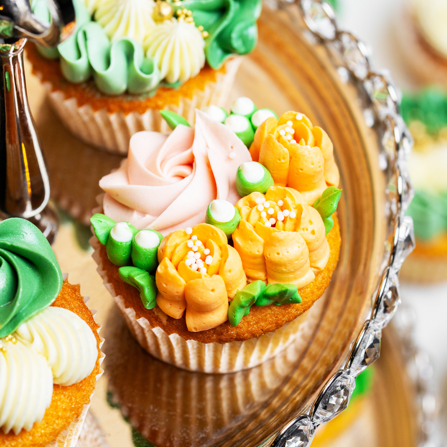 Rosettes & Blossoms Cupcakes