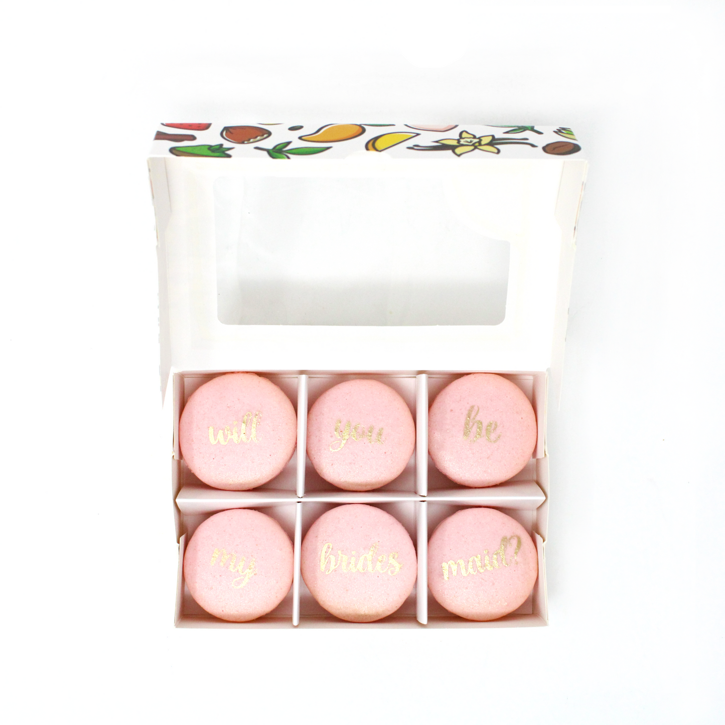 Macarons - Will You Be My Bridesmaid? (Stenciled) - Daan Go Cake Lab | Toronto