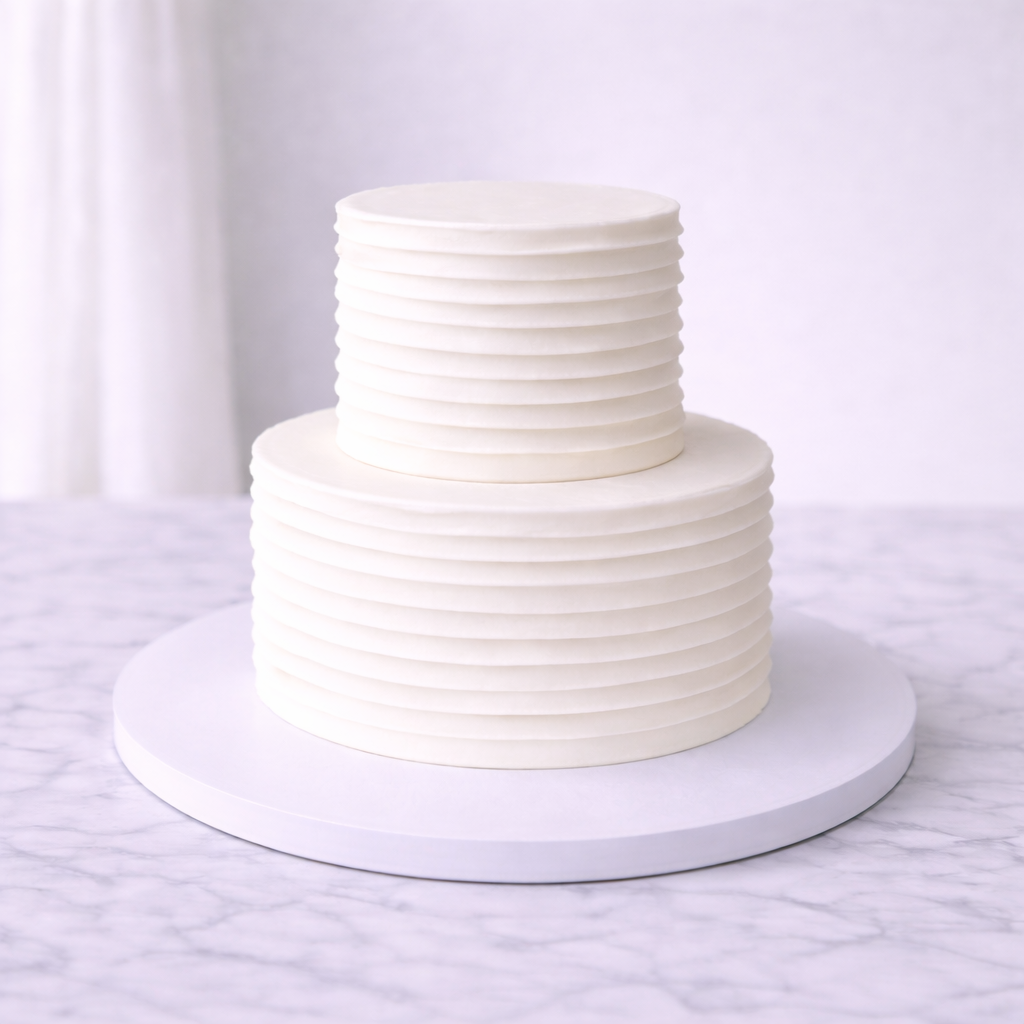 Wedding Cake (Buttercream, Rustic Ruffle)