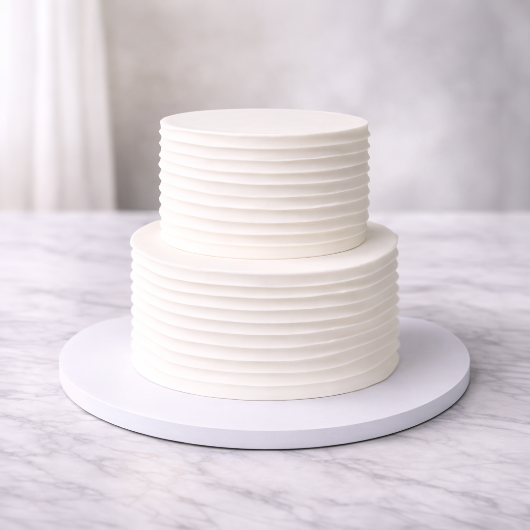 Wedding Cake (Buttercream, Rustic Ruffle)