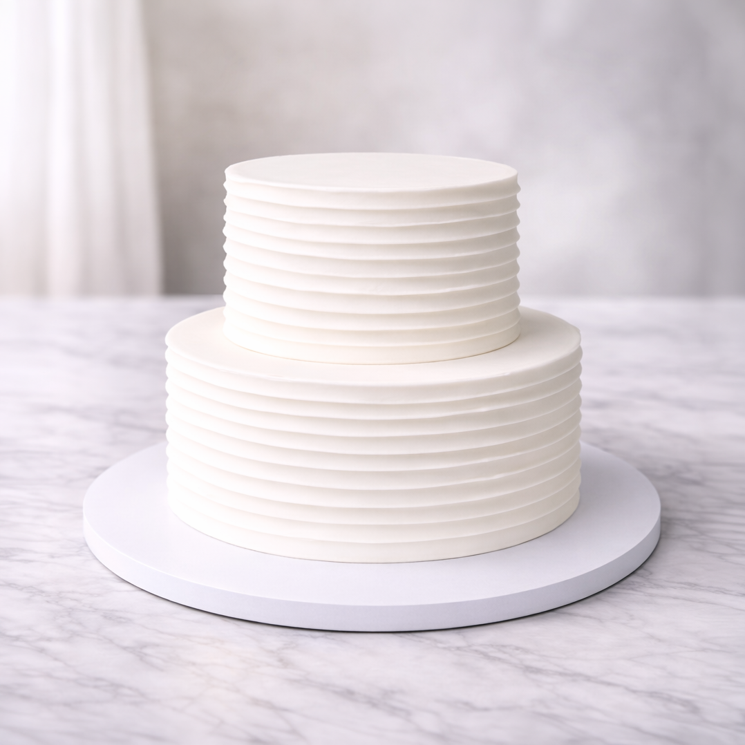 Wedding Cake (Buttercream, Rustic Ruffle)