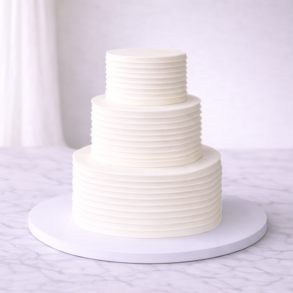 Wedding Cake (Buttercream, Rustic Ruffle)