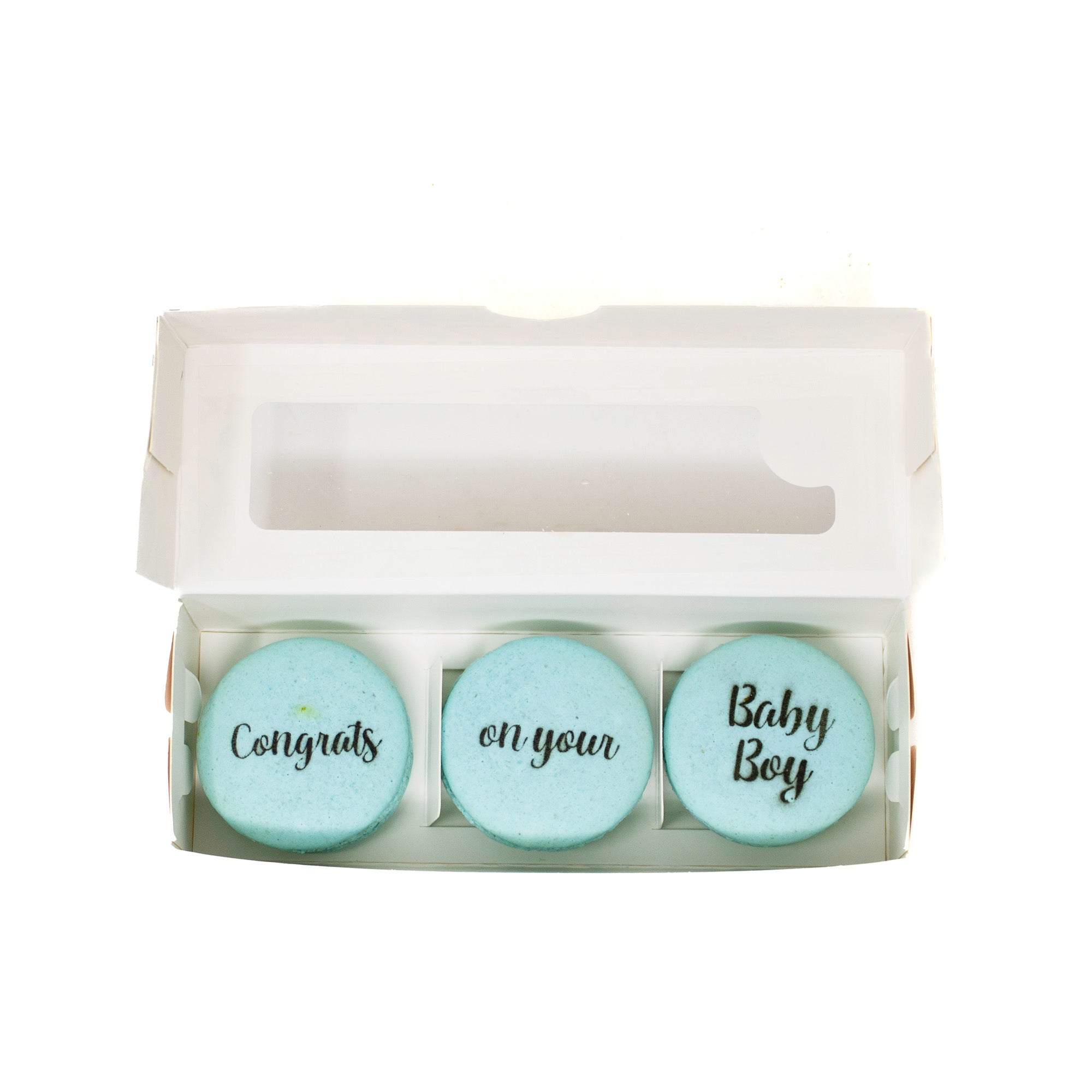 Macarons - Congrats on your Baby Boy - Daan Go Cake Lab | Toronto
