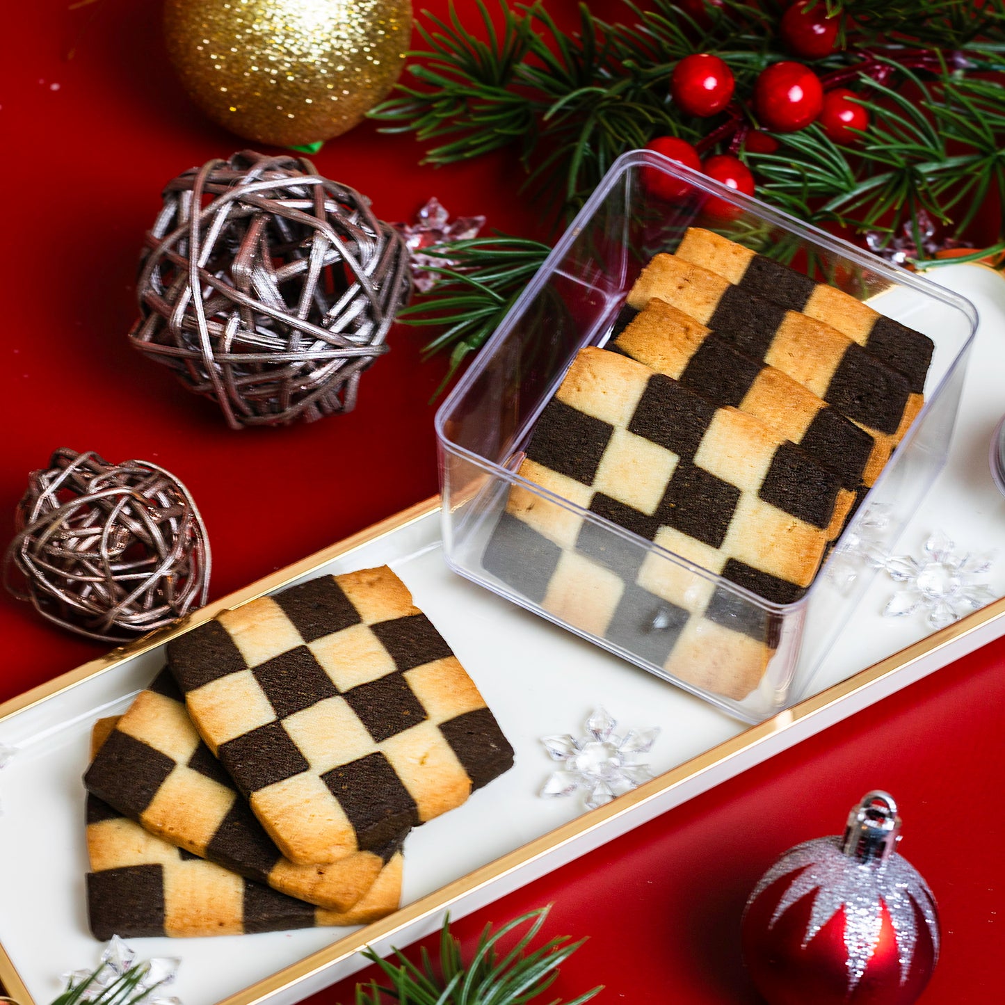 Houjicha Checkerboard Cookies