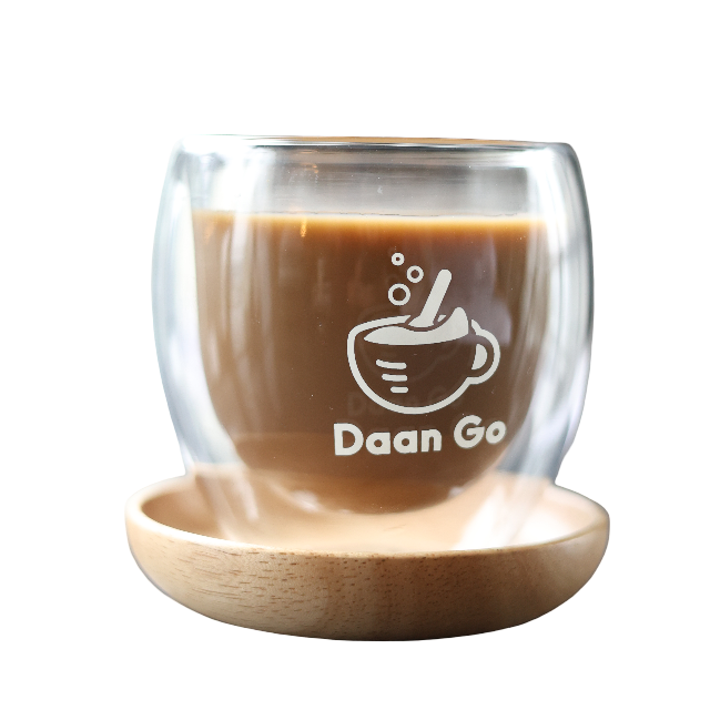 Daan Go Double Walled Glass and Coaster