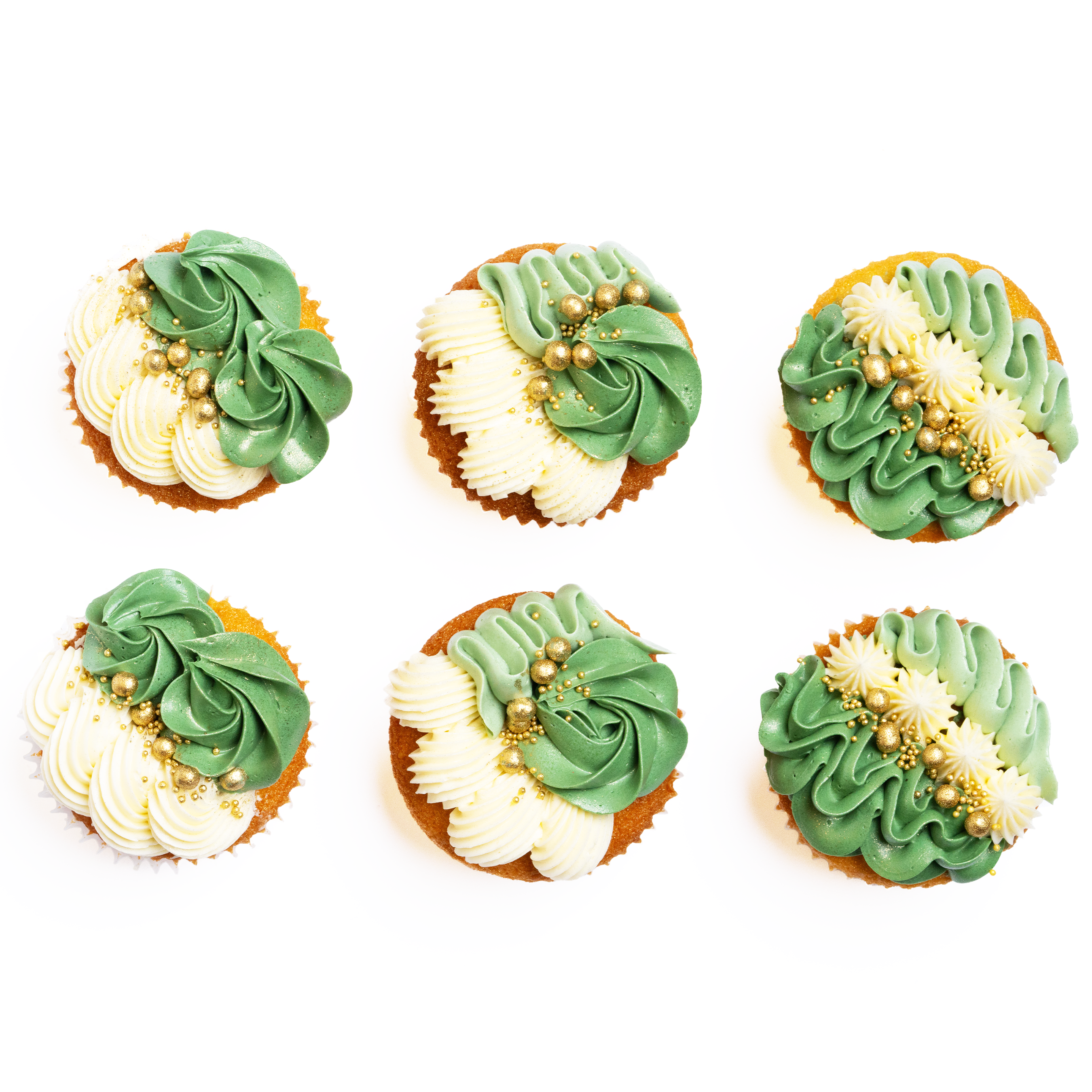 Eucalyptus & Gold Cupcakes - Daan Go Cake Lab | Toronto