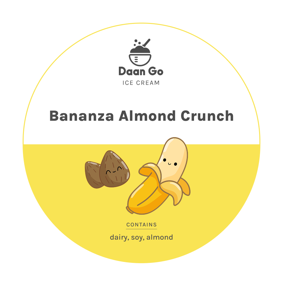 Bananza Almond Crunch Ice Cream - Daan Go Cake Lab | Toronto