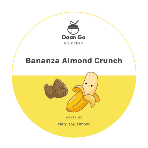 Bananza Almond Crunch Ice Cream - Daan Go Cake Lab | Toronto
