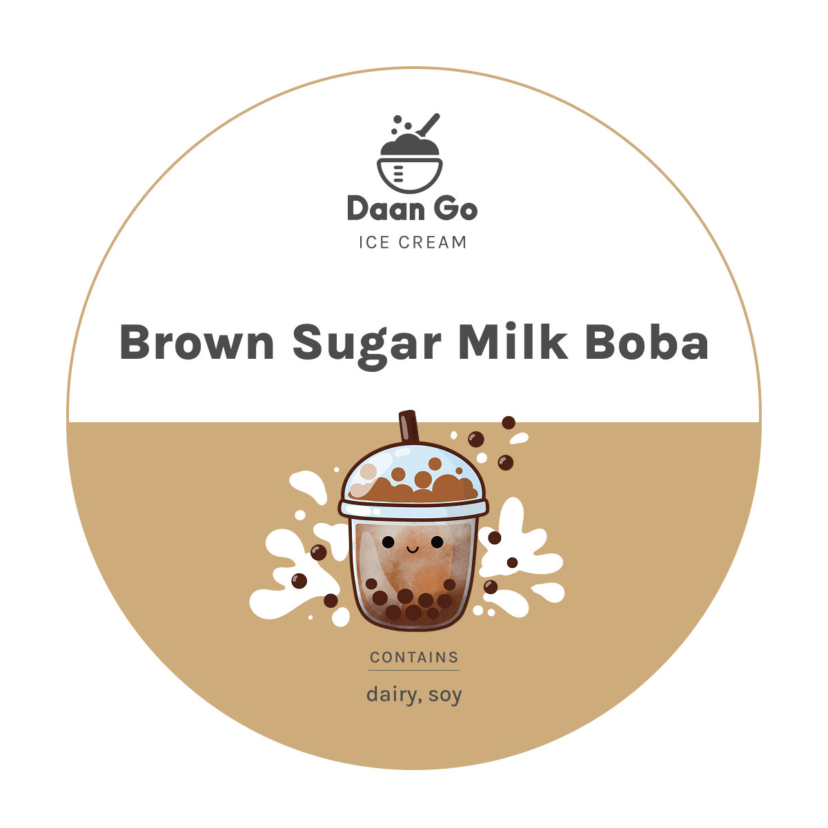 Brown Sugar Milk Boba Ice Cream - Daan Go Cake Lab | Toronto