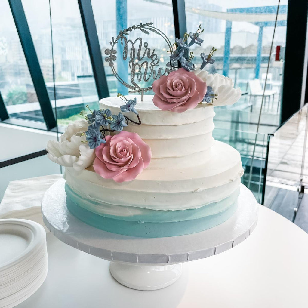 Wedding Cake (Buttercream, Rustic Ruffle)