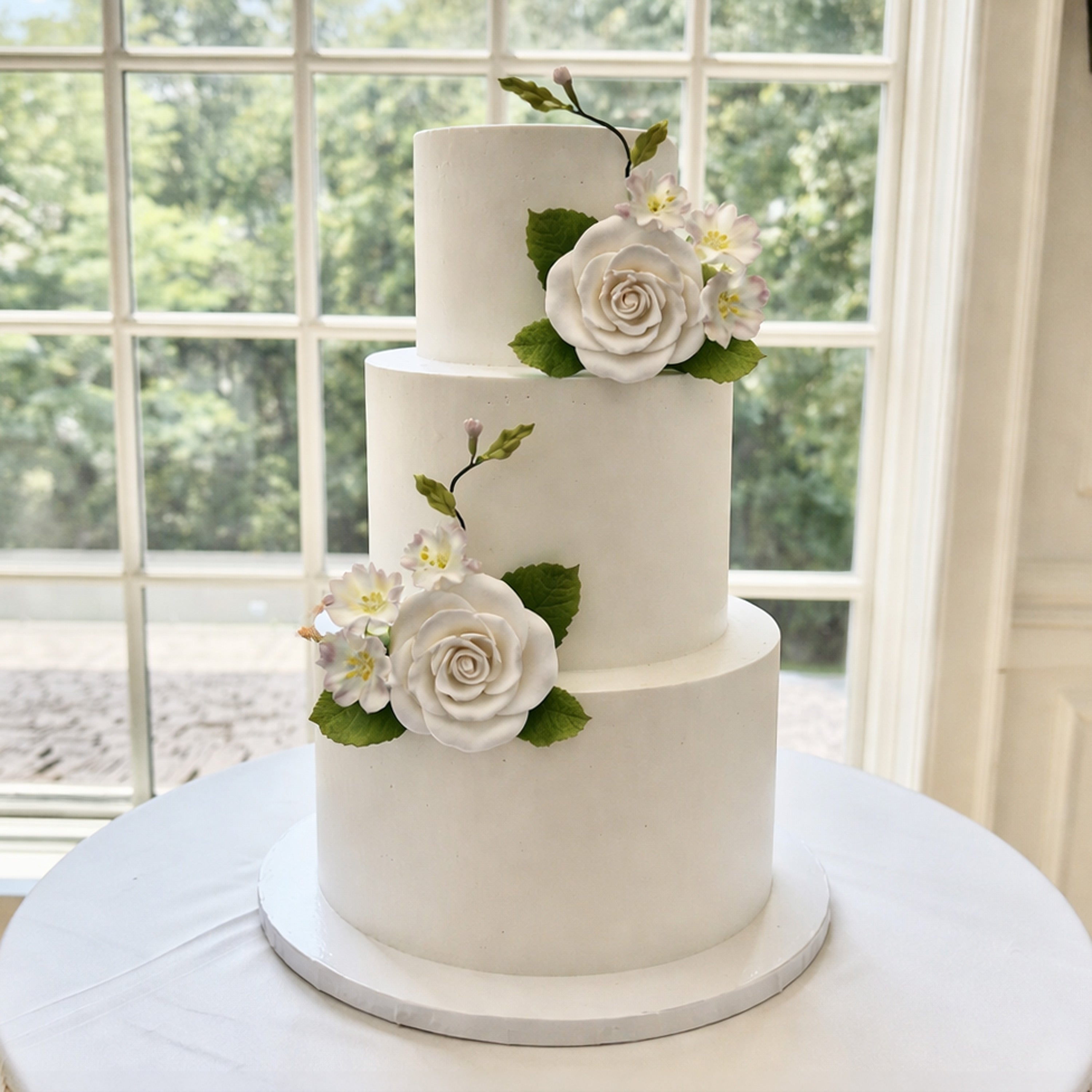 Roses & Cherry Blossoms Cake
