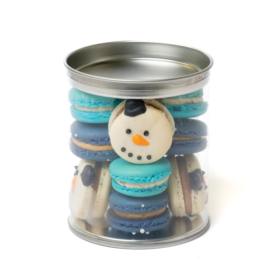 Christmas Mini Macarons - Snowman